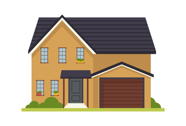 现代别墅的房子。矢量图图片下载