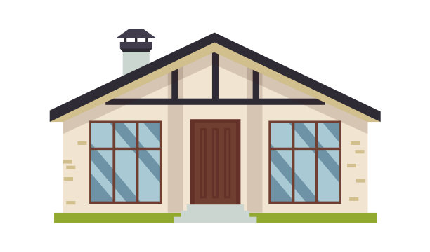 现代别墅的房子。矢量图图片下载