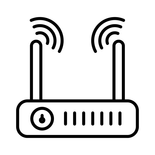 无线路由器，Wifi路由器图标Logo设计矢量模板插图标志和符号像素完美图片下载