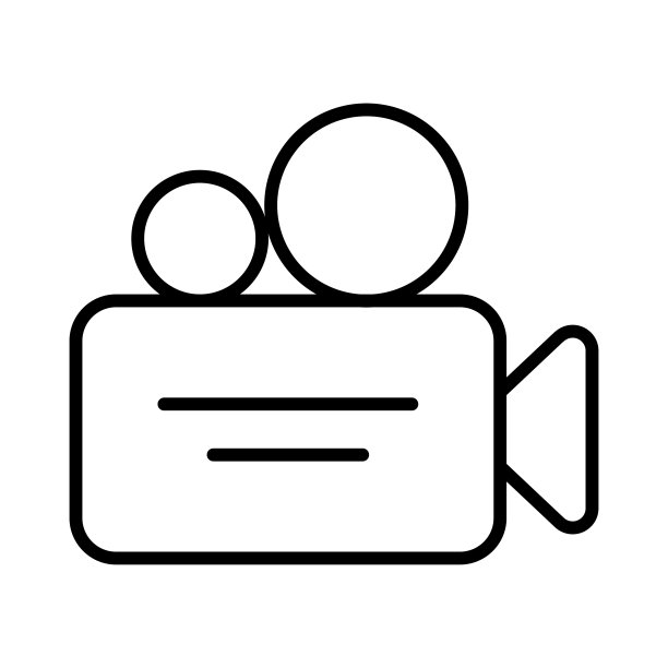 摄像机图标Logo设计矢量模板插图标志和符号像素完美图片下载