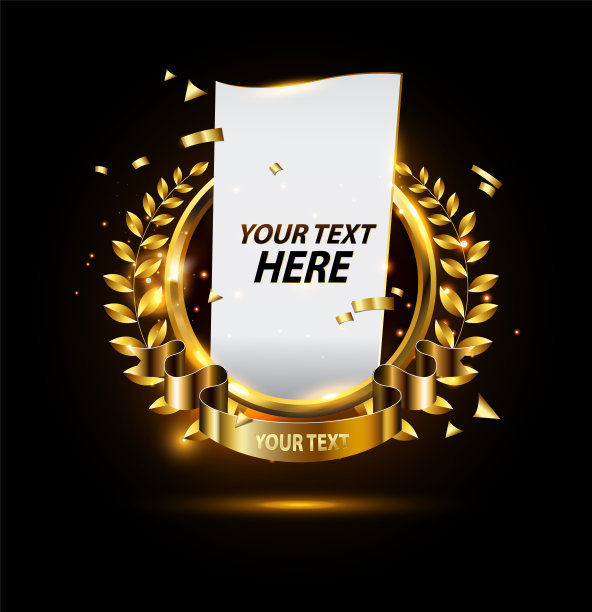 金色徽章和标签设计奢华图片下载