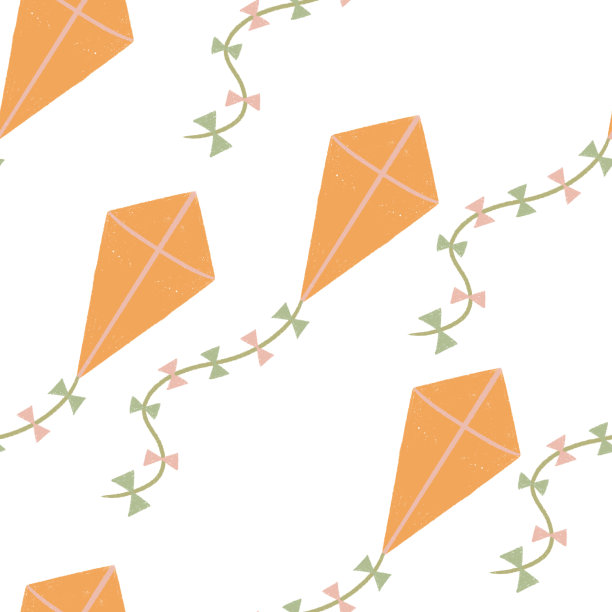 无缝模式风筝与弓在手绘风格图片下载