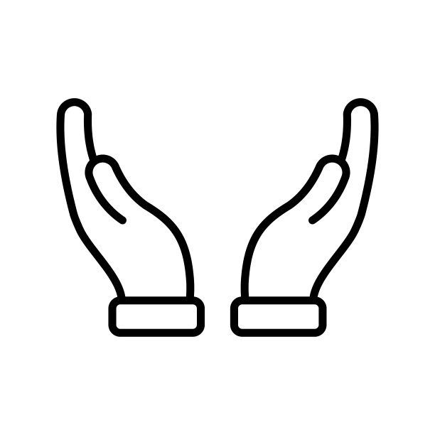 慈善，慈善手势图标标志设计矢量模板插图标志和符号像素完美图片下载