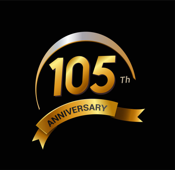 105年黄金与swoosh周年标志庆祝图片下载