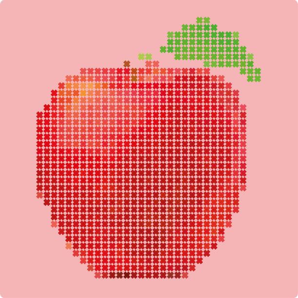 简单和现代像素苹果水果在X像素，标志，矢量，插图图片下载