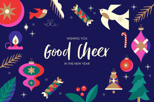 圣诞贺卡设计的装饰品和装饰。模板背景的社会媒体，横幅，派对邀请或网站营销。矢量图图片下载