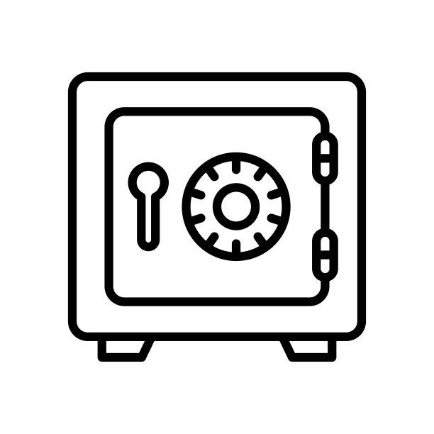 安全图标矢量设计模板在白色背景图片下载