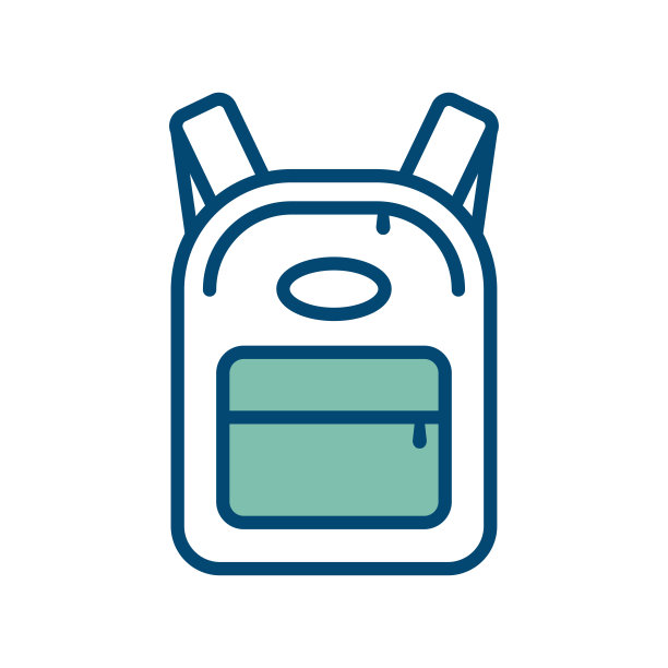 书包图标矢量设计模板在白色背景图片下载