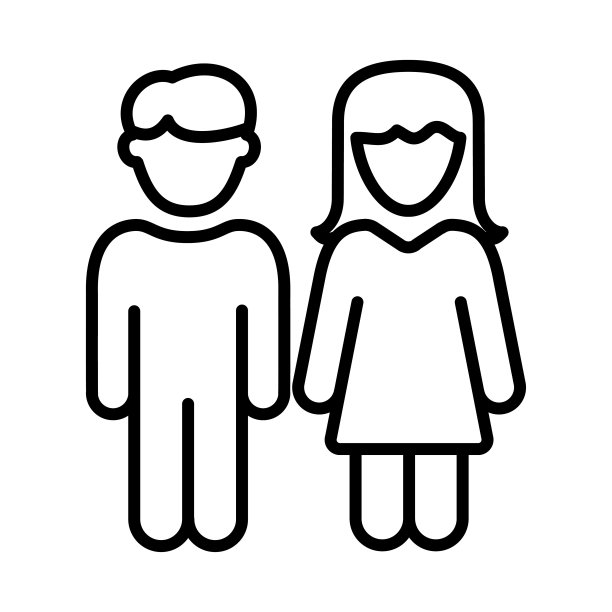 夫妇，约会，父母图标标志设计矢量模板插画标志和符号像素完美图片下载