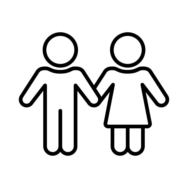 夫妇，约会，父母图标标志设计矢量模板插画标志和符号像素完美图片下载