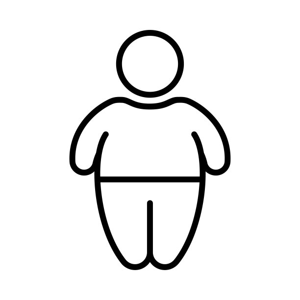 胖子，肥胖图标Logo设计矢量模板插图标志和符号像素完美图片下载