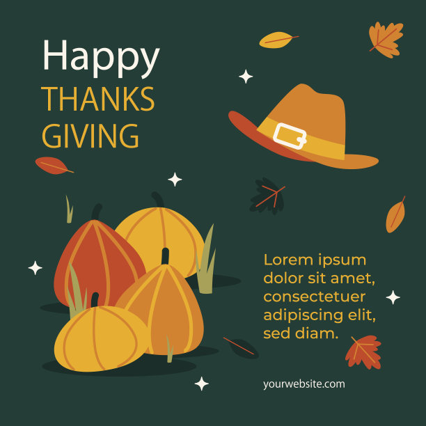 感恩节庆祝帖集矢量插图。图片下载