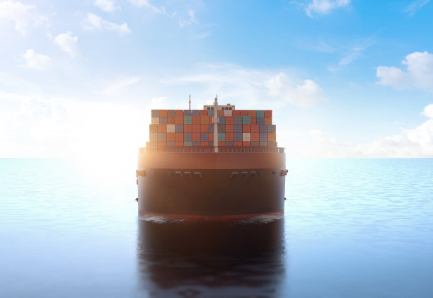 远洋货船或装有集装箱的船只图片下载