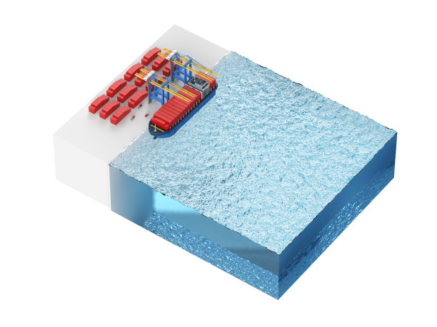 海洋模型货船或集装箱船图片下载