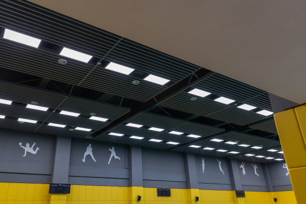 室内体育馆照明和灰黑色天花板图片下载