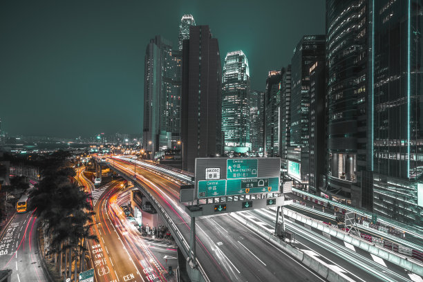 香港金融区的交通轨迹图片下载