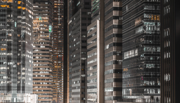 香港一系列写字楼的近景图片下载