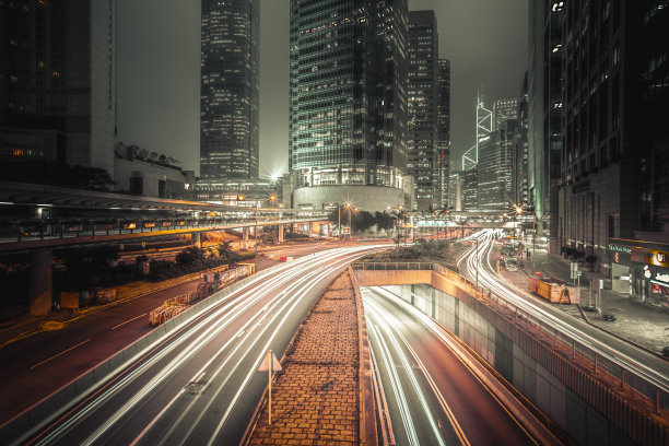 香港金融区的交通轨迹图片下载