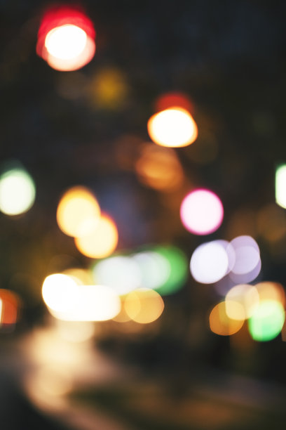 城市夜晚灯光模糊散景背景图片下载