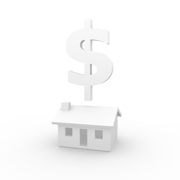 3d美元符号:房屋所有权图片下载