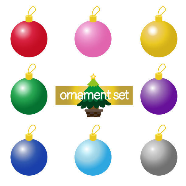 装饰球插图的变化集图片下载