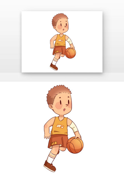 卡通儿童人物打篮球图片下载