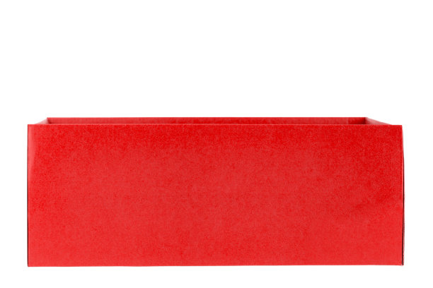 打开红色纸板箱准备运输隔离在白色背景。图片下载