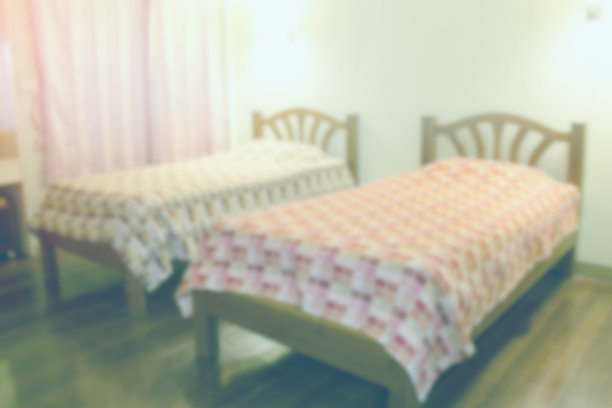 卧室模糊背景，复古效果风格图片下载