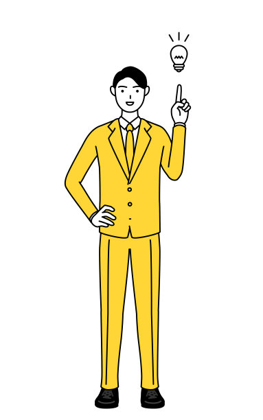 一个穿着西装的商人想出了一个主意。图片下载