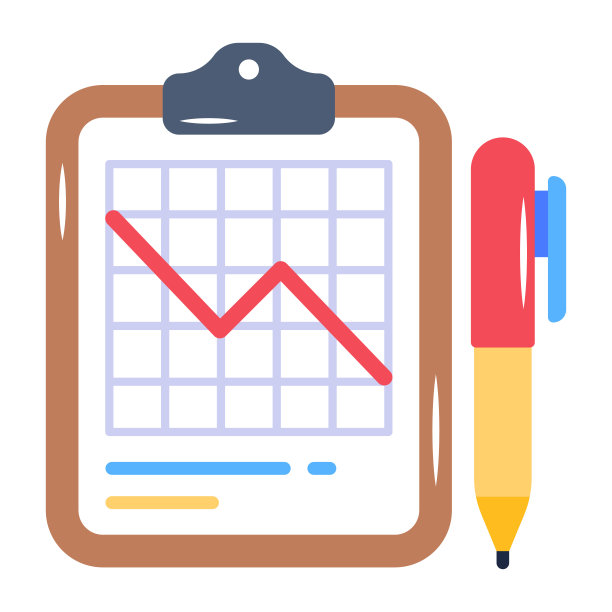 以平面风格设计的图表报告图标图片下载