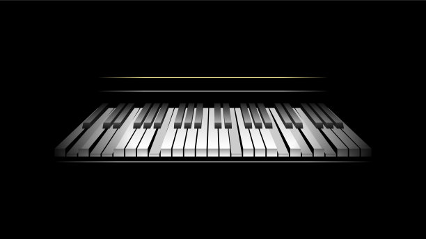 抽象钢琴琴键音乐键盘乐器歌曲旋律矢量设计风格图片下载