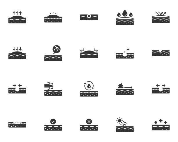 一组皮肤图标，表皮图片下载