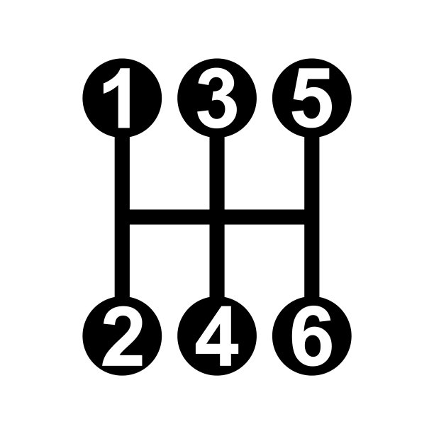 手柄汽车手动换挡杆图标，汽车齿轮技术矢量插图设备图片下载