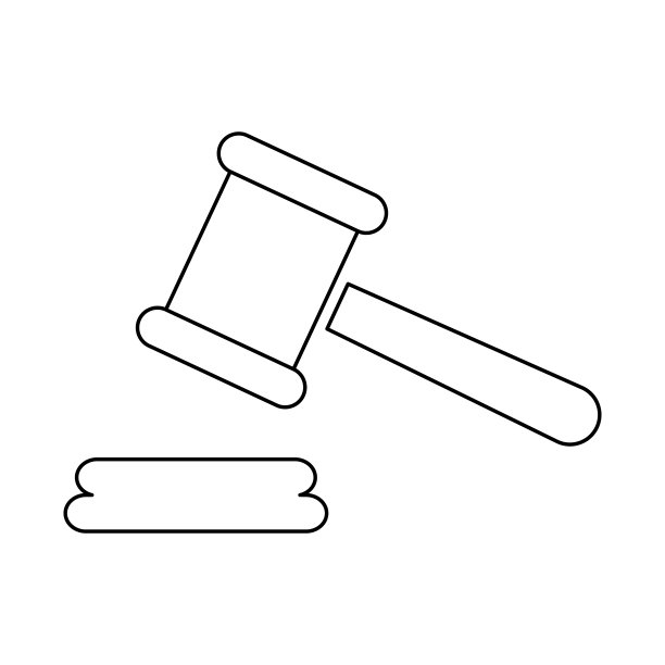 法官锤子图标，法律拍卖符号，木槌正义标志矢量插图按钮图片下载