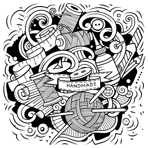 手工制作的卡通矢量插画图片下载