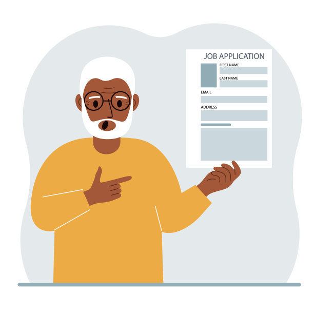 那个失业的人手里拿着一份简历。候选人的简历。这个人正在找工作。有头像和技能的纸。劳动力市场，失业问题。图片下载