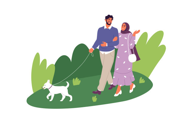 遛狗的人图片下载