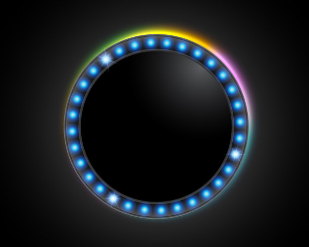 蓝色发光led圆框图片下载