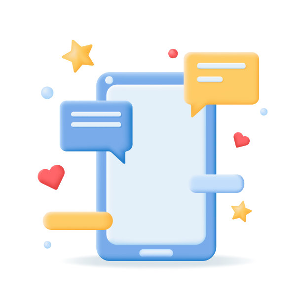 逼真的3D智能手机，空白空白屏幕和网络图标。社交媒体和技术的概念。图片下载