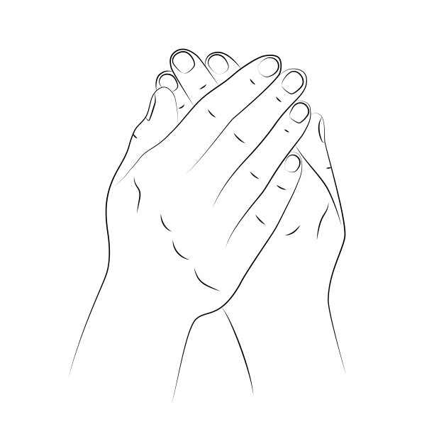 两只女性的手以逼真的姿势抚摸、揉搓并涂抹在皮肤保湿霜上。手部皮肤护理，延长健康，美丽和年轻。护肤、营养和保护。草图图片下载