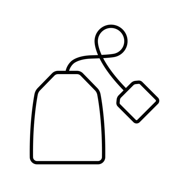 茶包图标。黑色轮廓直线轮廓。正面的看法。可编辑的中风。矢量简单的平面图形插图。白色背景上的孤立物体。隔离。图片下载