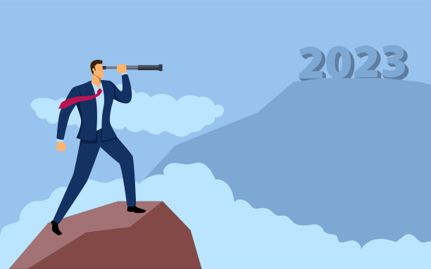 商人在山顶上拿着望远镜图片下载