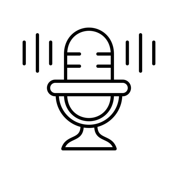 播客，麦克风，麦克风图标Logo设计矢量模板插图标志和符号像素完美图片下载