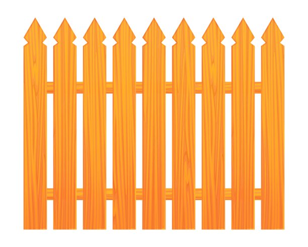 木制栅栏孤立在白色背景的矢量插图。卡通风格的棕色木栅栏。现实的屏障。图片下载