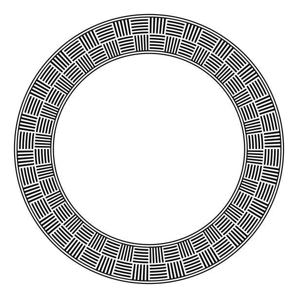 圆形框架，编织图案，编织图案由交替条纹制成图片下载