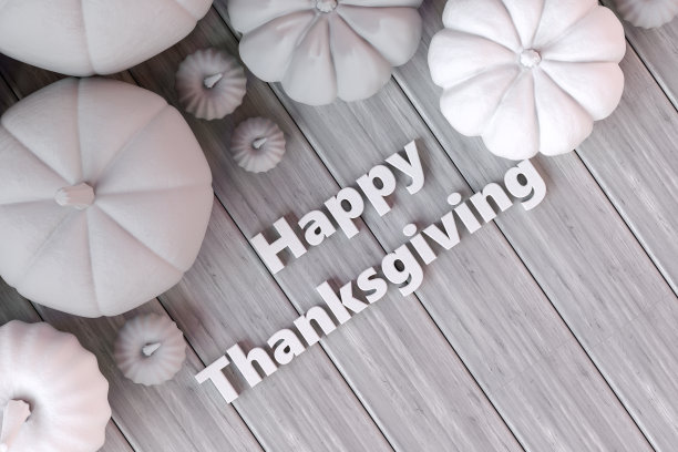 快乐的感恩节南瓜白色木板背景图片下载