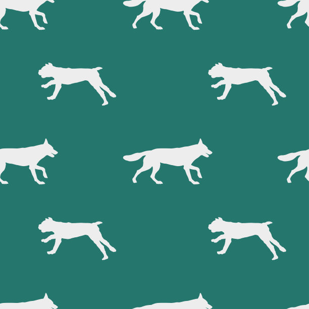 意大利獒犬，捷克斯洛伐克小狼狗。狗的剪影。无缝模式。无尽的纹理。设计墙纸，包装纸，织物，装饰。图片下载