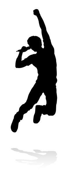 歌手流行乡村或摇滚明星剪影图片下载