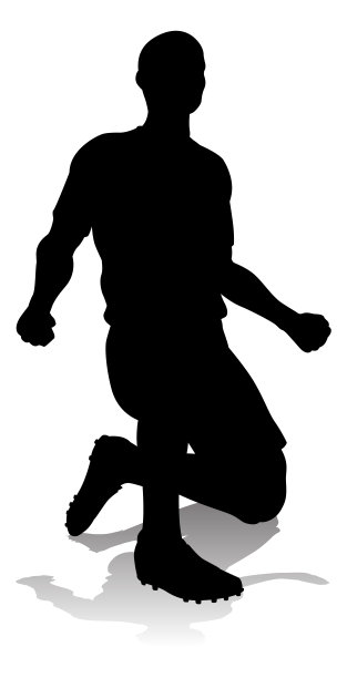 足球运动员剪影图片下载