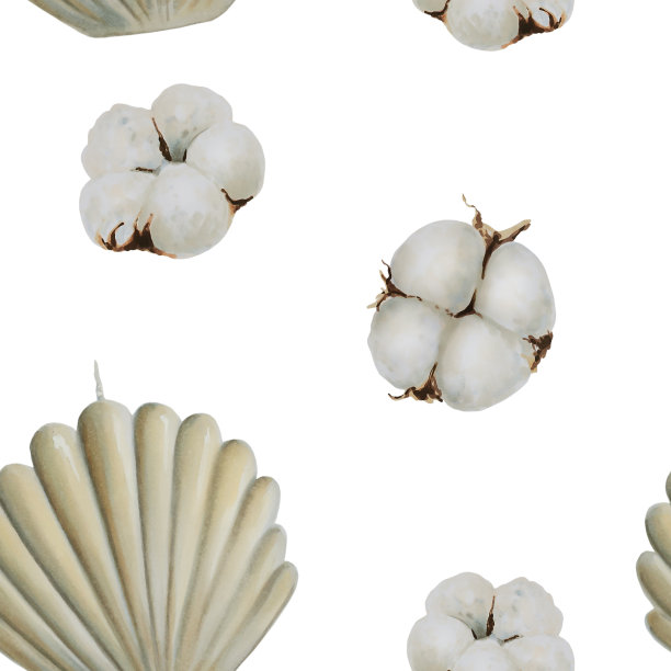 棉，松树和蜡烛图案图片下载